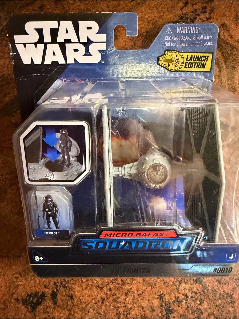 Star Wars Micro Galaxy Squadron TIE Fighter - Silver, Black, Blue Accents